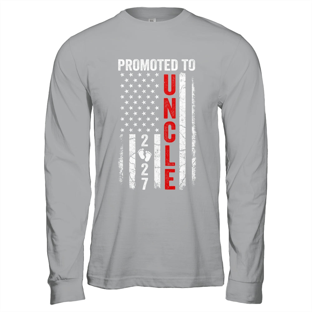 Patriotic Promoted To Uncle 2027 First Time New Uncle Shirt & Hoodie | teecentury