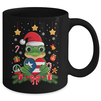 Patriotic Puerto Rico Flag Frog Tree Christmas Puero Rican Mug | teecentury