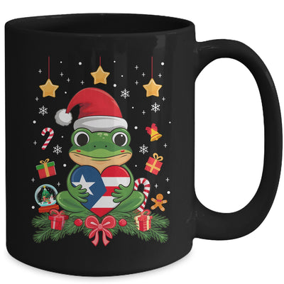 Patriotic Puerto Rico Flag Frog Tree Christmas Puero Rican Mug | teecentury