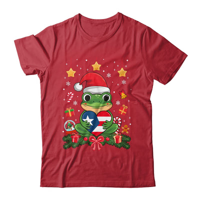 Patriotic Puerto Rico Flag Frog Tree Christmas Puero Rican Shirt & Sweatshirt | teecentury