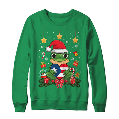 Patriotic Puerto Rico Flag Frog Tree Christmas Puero Rican Shirt & Sweatshirt | teecentury