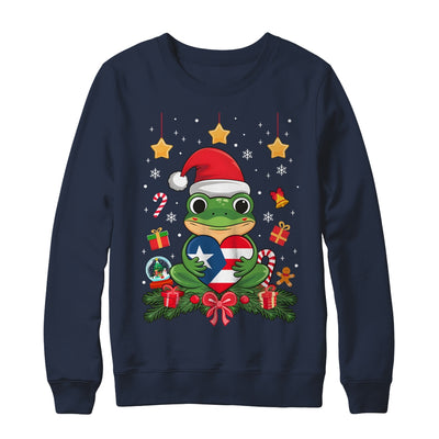 Patriotic Puerto Rico Flag Frog Tree Christmas Puero Rican Shirt & Sweatshirt | teecentury