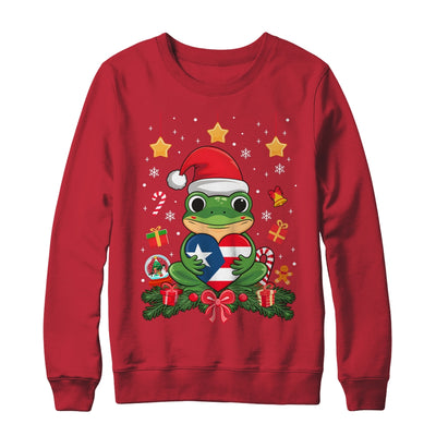 Patriotic Puerto Rico Flag Frog Tree Christmas Puero Rican Shirt & Sweatshirt | teecentury