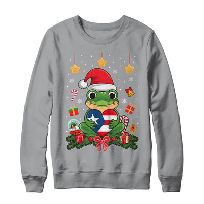 Patriotic Puerto Rico Flag Frog Tree Christmas Puero Rican Shirt & Sweatshirt | teecentury