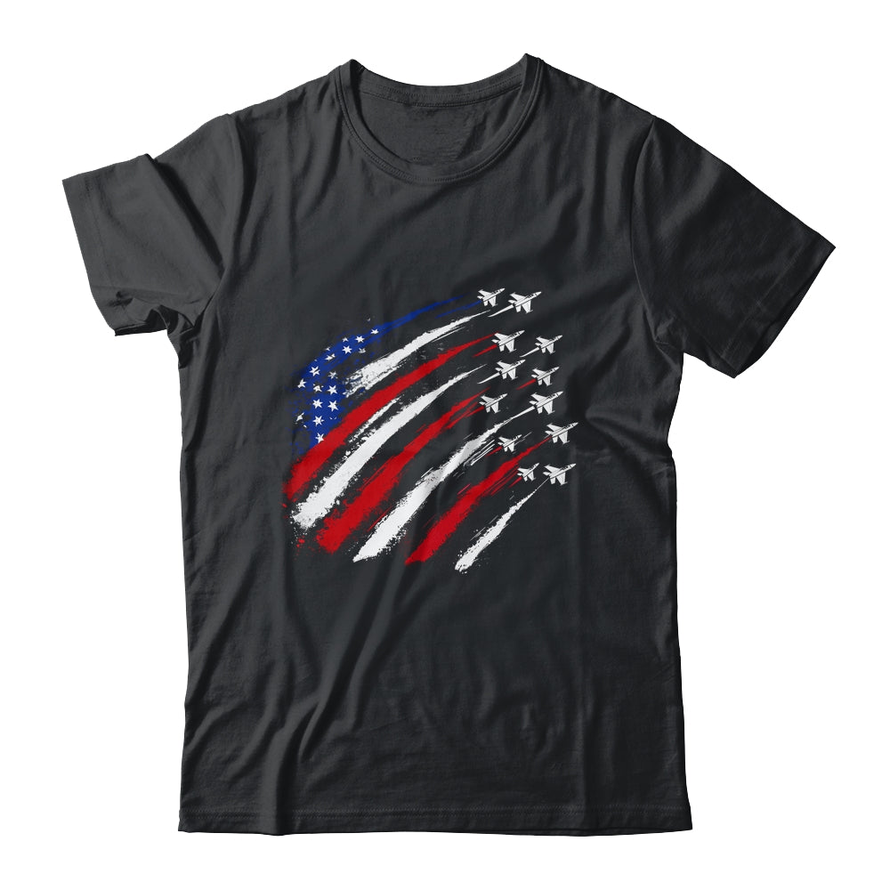 Patriotic Red Blue USA Flag Fighter Jets 4th Of July Shirt & Tank Top | teecentury