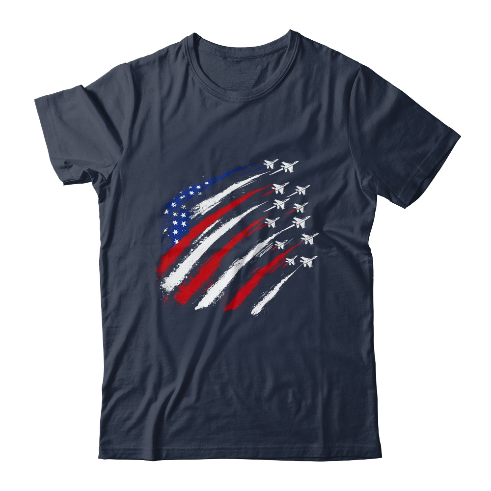 Patriotic Red Blue USA Flag Fighter Jets 4th Of July Shirt & Tank Top | teecentury
