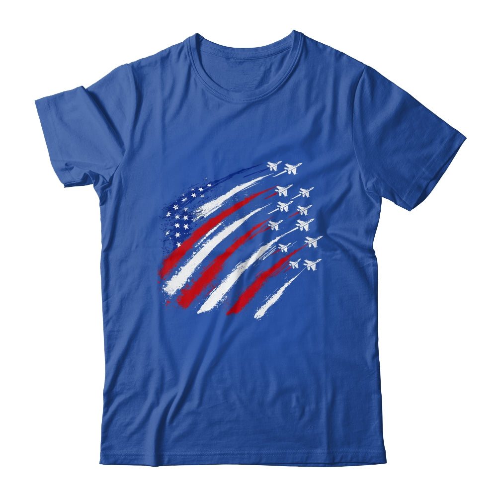 Patriotic Red Blue USA Flag Fighter Jets 4th Of July Shirt & Tank Top | teecentury
