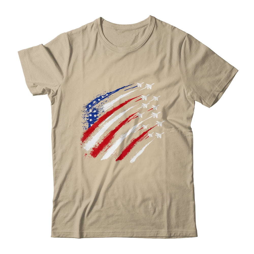 Patriotic Red Blue USA Flag Fighter Jets 4th Of July Shirt & Tank Top | teecentury
