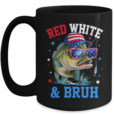 Patriotic Red White & Bruh America Fish Fishing 4th Of July Mug | teecentury