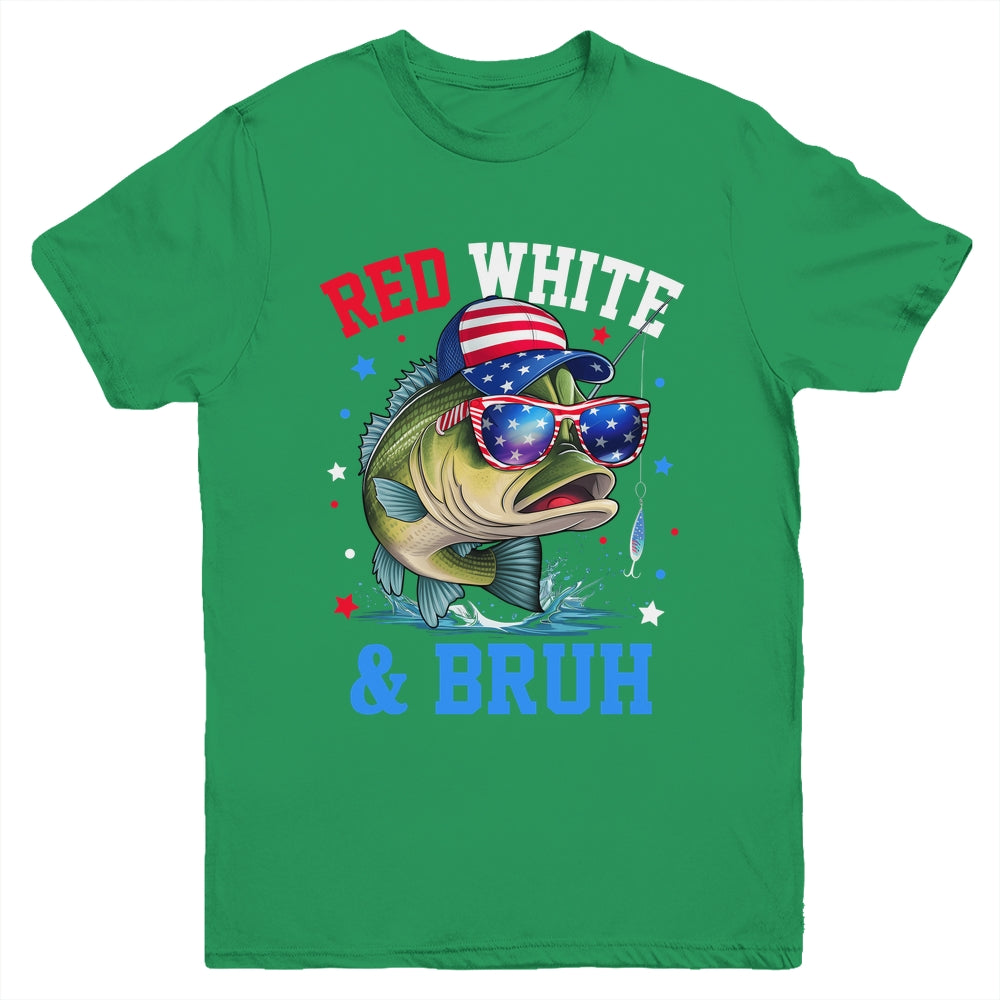 Patriotic Red White & Bruh America Fish Fishing 4th Of July Shirt & Tank Top | teecentury