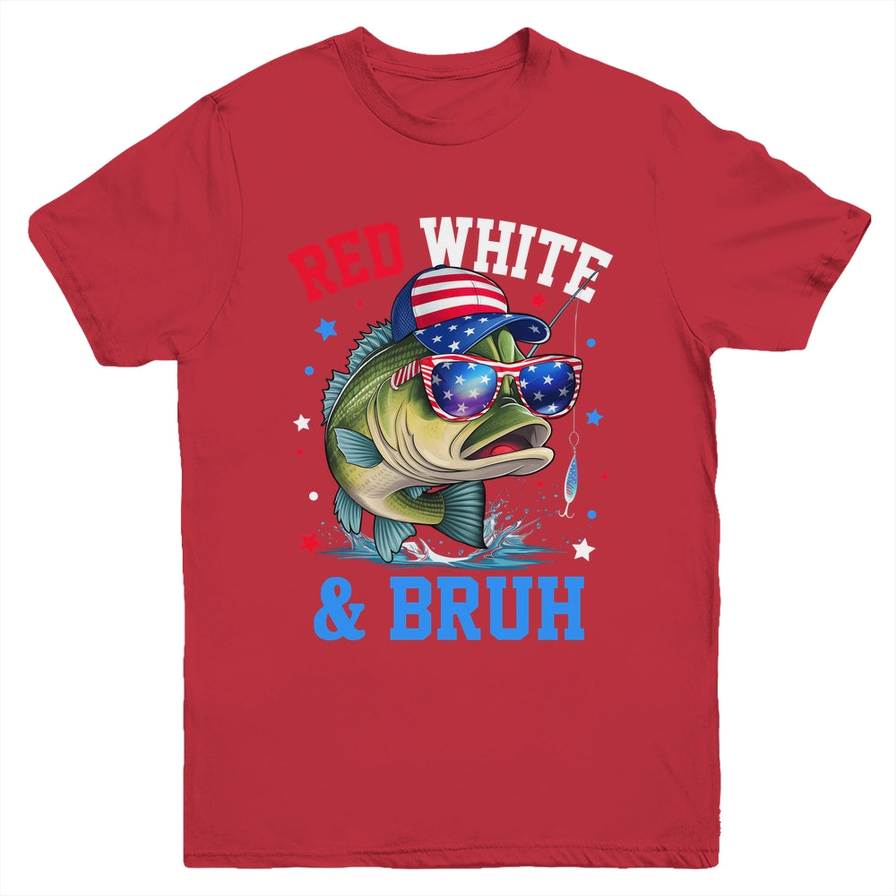 Patriotic Red White & Bruh America Fish Fishing 4th Of July Shirt & Tank Top | teecentury