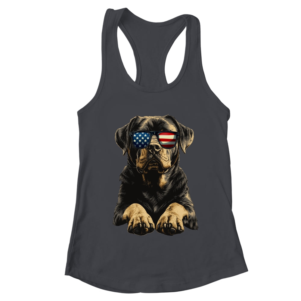 Patriotic Rottweiler Dog USA Flag 4th Of July Shirt & Tank Top | teecentury
