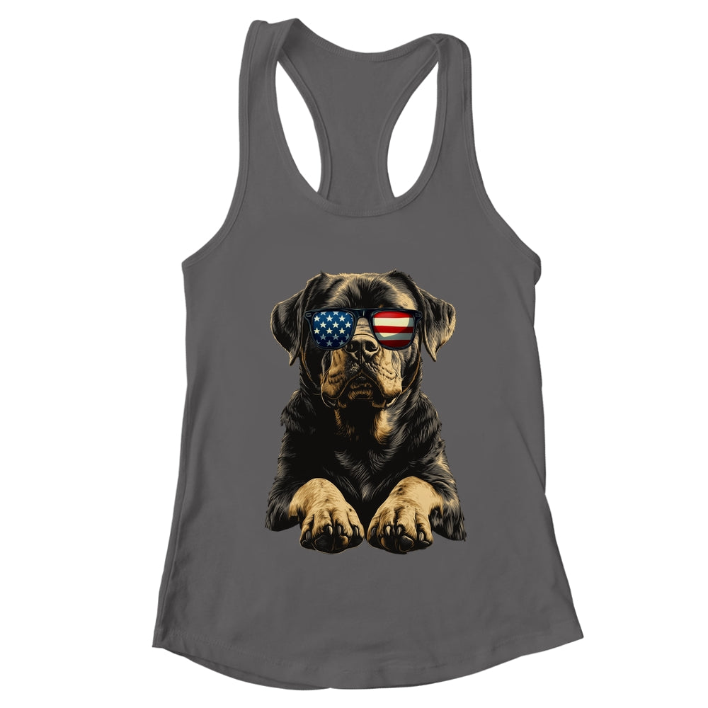 Patriotic Rottweiler Dog USA Flag 4th Of July Shirt & Tank Top | teecentury