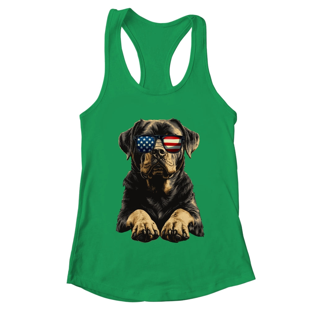 Patriotic Rottweiler Dog USA Flag 4th Of July Shirt & Tank Top | teecentury