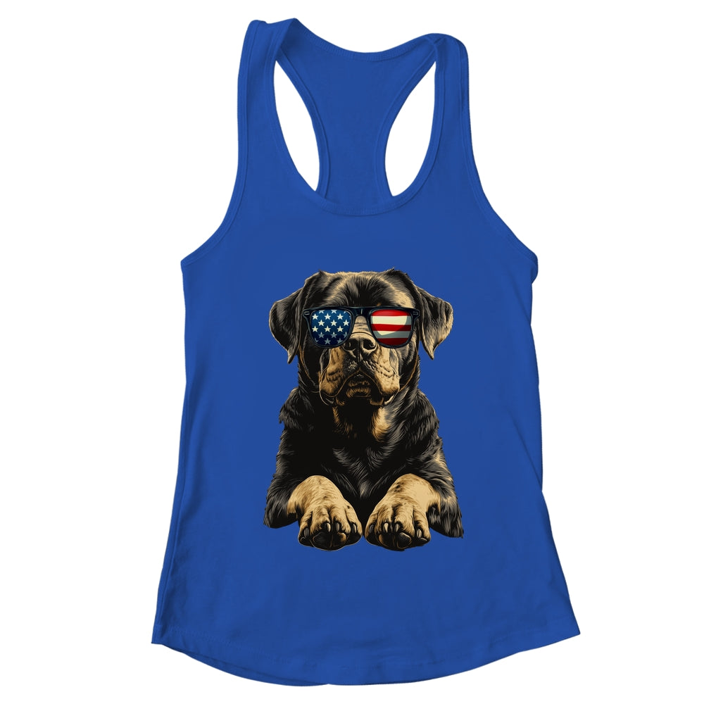 Patriotic Rottweiler Dog USA Flag 4th Of July Shirt & Tank Top | teecentury