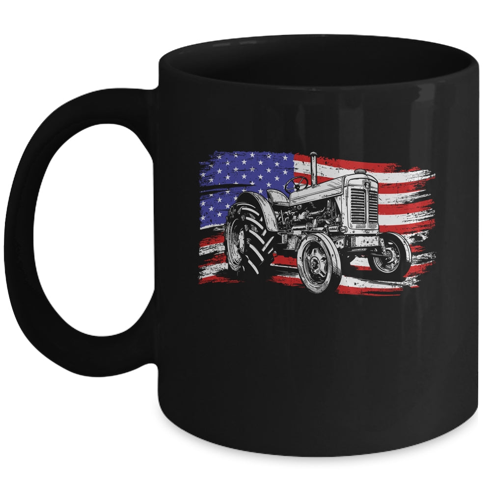 Patriotic Tractor USA American Flag Tractor Farm Men Women Mug | teecentury