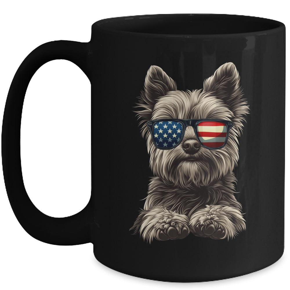 Patriotic Yorkshire Terrier Dog USA Flag 4th Of July Mug | teecentury