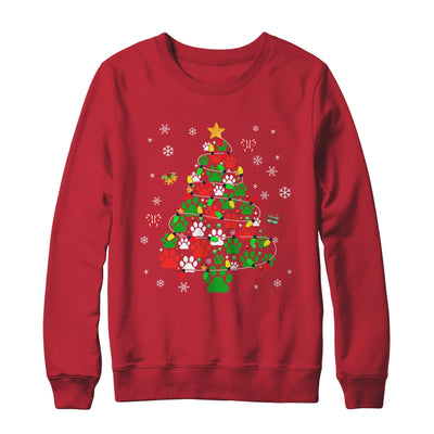 Paws Print Christmas Tree Dog Or Cat With Santa Lights Shirt & Sweatshirt | teecentury