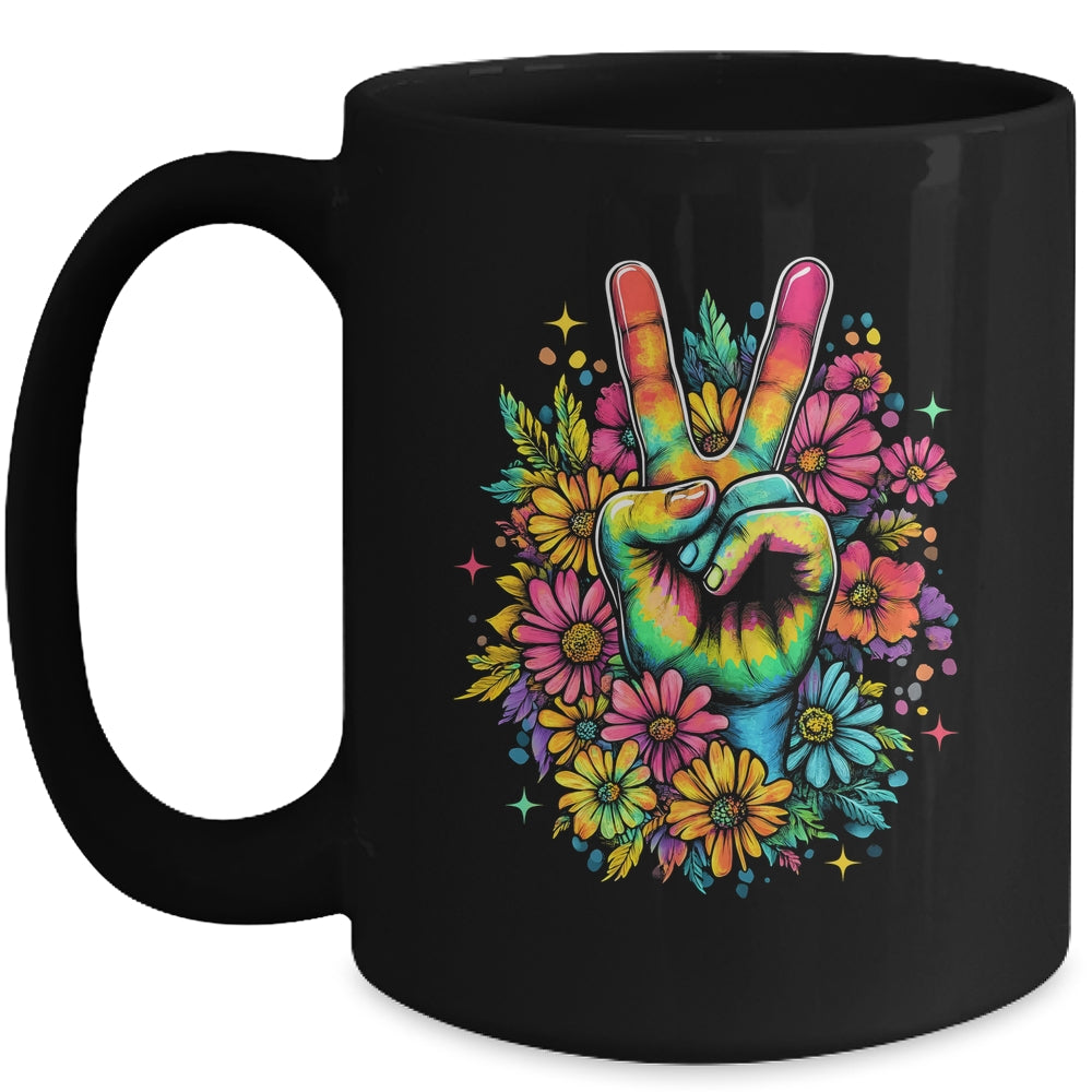 Peace Hippie 60s 70s Tie Dye Flower Love Women Costume Mug | teecentury
