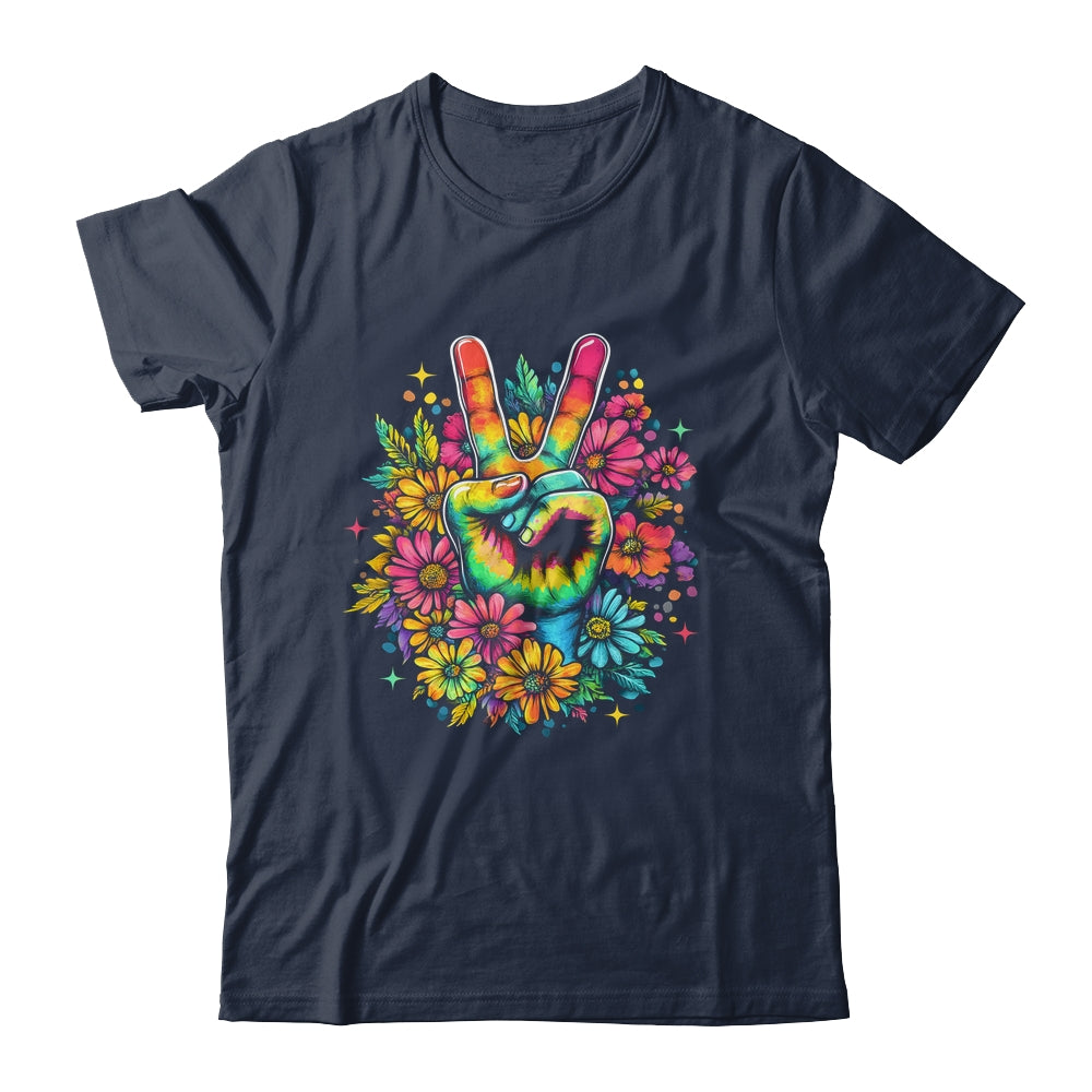 Peace Hippie 60s 70s Tie Dye Flower Love Women Costume Shirt & Tank Top | teecentury