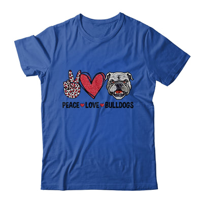 Peace Love And Bulldogs Lover Shirt & Tank Top | teecentury