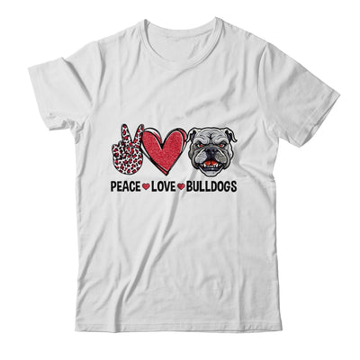 Peace Love And Bulldogs Lover Shirt & Tank Top | teecentury