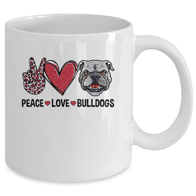 Peace Love And Bulldogs Lover Mug | teecentury