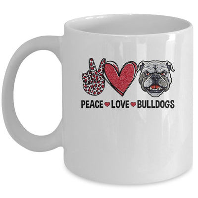 Peace Love And Bulldogs Lover Mug | teecentury