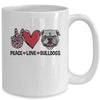 Peace Love And Bulldogs Lover Mug | teecentury