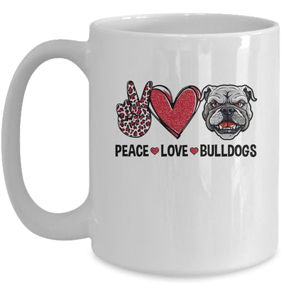 Peace Love And Bulldogs Lover Mug | teecentury