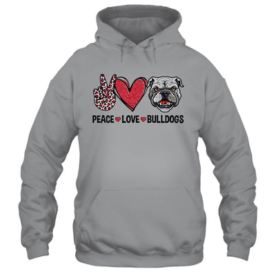 Peace Love And Bulldogs Lover Shirt & Tank Top | teecentury