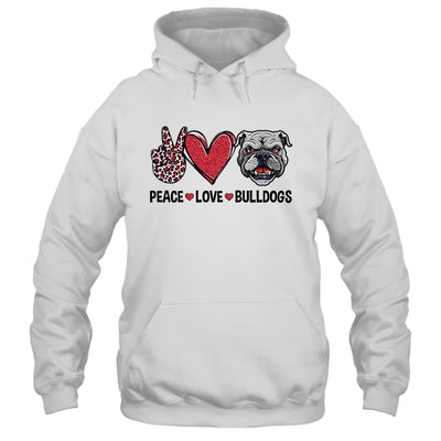 Peace Love And Bulldogs Lover Shirt & Tank Top | teecentury