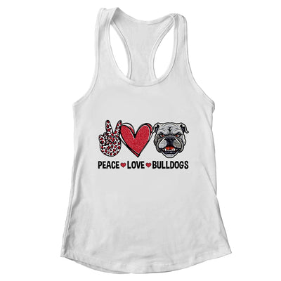 Peace Love And Bulldogs Lover Shirt & Tank Top | teecentury