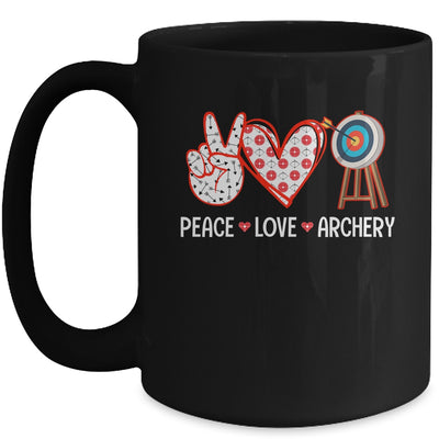 Peace Love Archery Target Men Women Girls Archers Design Mug | teecentury