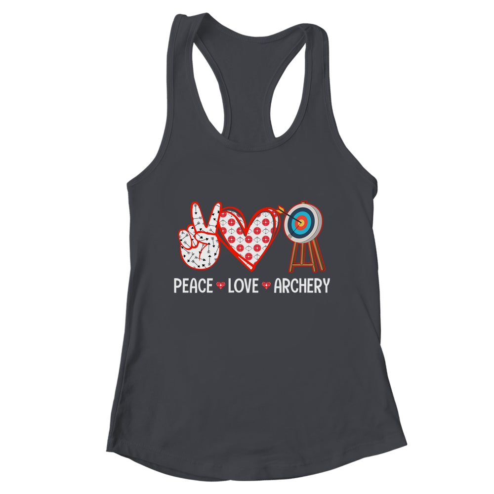 Peace Love Archery Target Men Women Girls Archers Design Shirt & Tank Top | teecentury