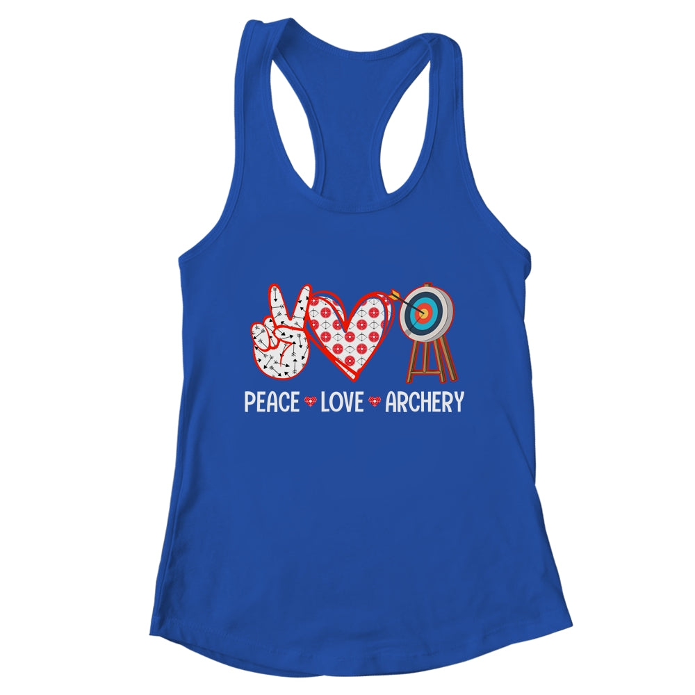 Peace Love Archery Target Men Women Girls Archers Design Shirt & Tank Top | teecentury