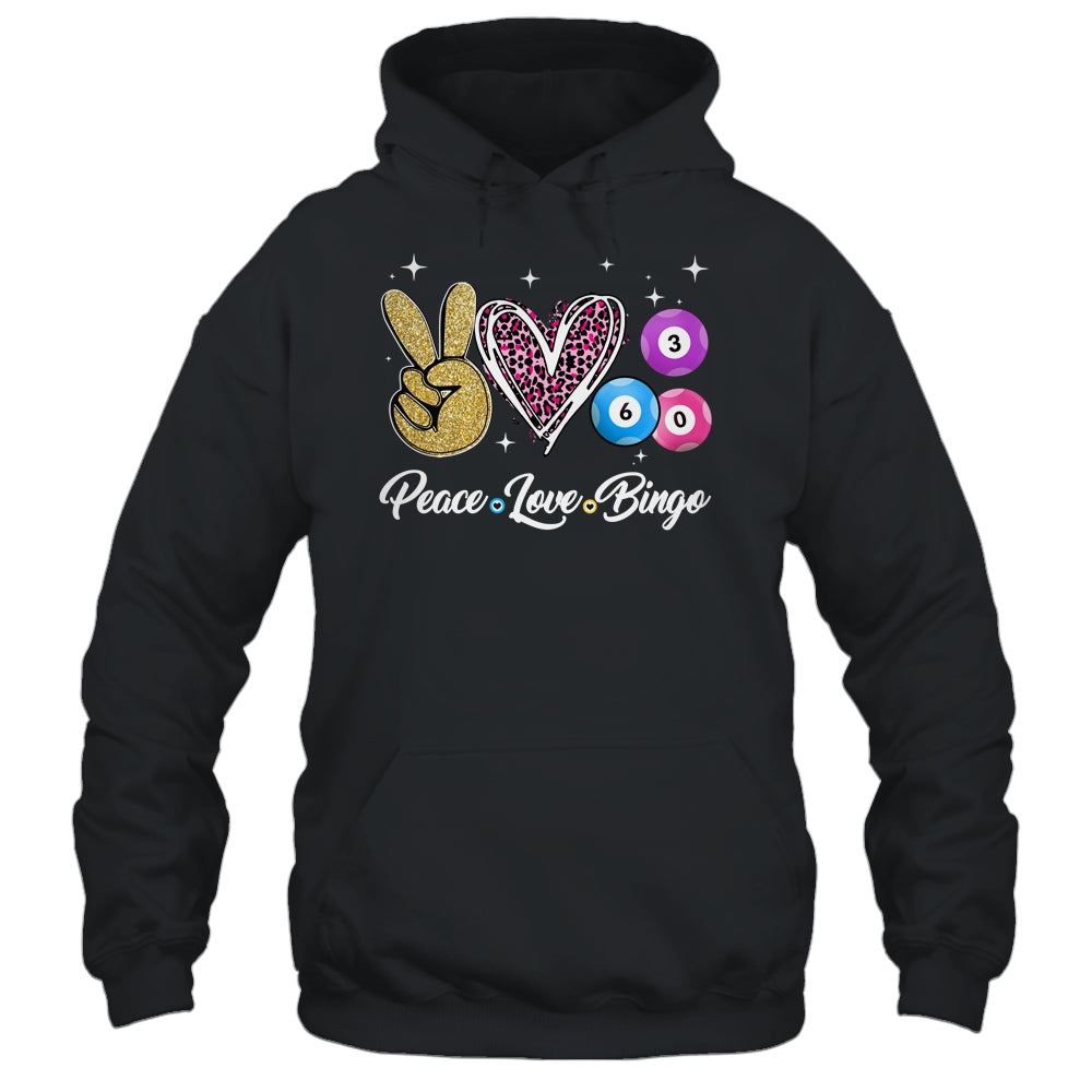 Peace Love Bingo Funny Lucky Bingo Lover Gambling For Women Shirt & Tank Top | teecentury