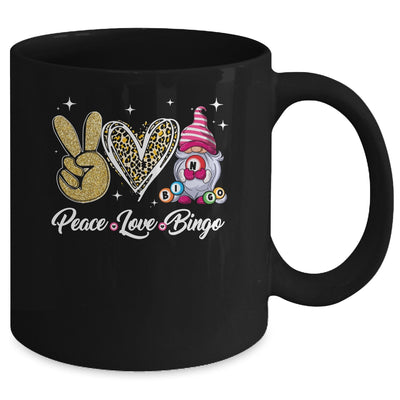 Peace Love Bingo Funny Lucky Design Bingo Gnome Lover Women Mug | teecentury