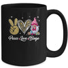 Peace Love Bingo Funny Lucky Design Bingo Gnome Lover Women Mug | teecentury