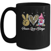 Peace Love Bingo Funny Lucky Design Bingo Gnome Lover Women Mug | teecentury