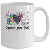 Peace Love CNA Leopard Heart Stethoscope Nursing Nurse Week Mug | teecentury