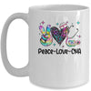 Peace Love CNA Leopard Heart Stethoscope Nursing Nurse Week Mug | teecentury