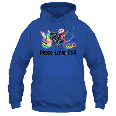 Peace Love CNA Leopard Heart Stethoscope Nursing Nurse Week Shirt & Tank Top | teecentury
