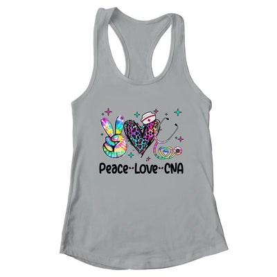 Peace Love CNA Leopard Heart Stethoscope Nursing Nurse Week Shirt & Tank Top | teecentury