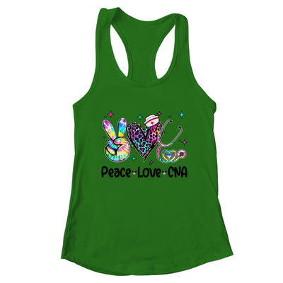 Peace Love CNA Leopard Heart Stethoscope Nursing Nurse Week Shirt & Tank Top | teecentury