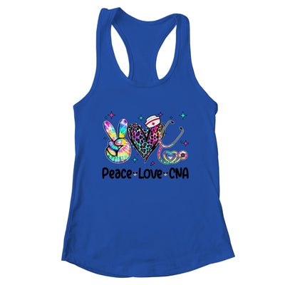 Peace Love CNA Leopard Heart Stethoscope Nursing Nurse Week Shirt & Tank Top | teecentury