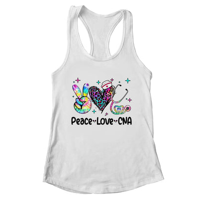 Peace Love CNA Leopard Heart Stethoscope Nursing Nurse Week Shirt & Tank Top | teecentury