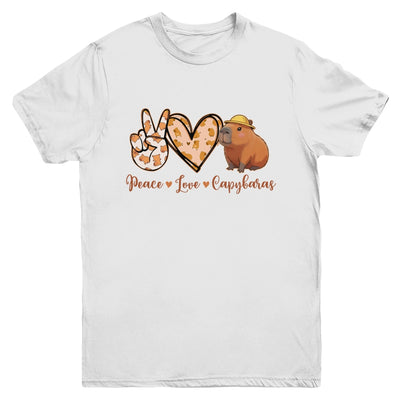 Peace Love Capybara Meme Capy Lover Kawaii Amine Kids Youth Youth Shirt | teecentury