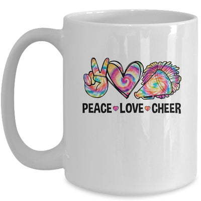 Peace Love Cheer Women Tie Dye Cheerleading Cheerleader Mug | teecentury