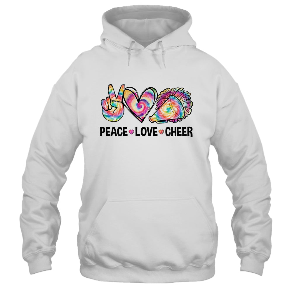 Peace Love Cheer Women Tie Dye Cheerleading Cheerleader Shirt & Tank Top | teecentury
